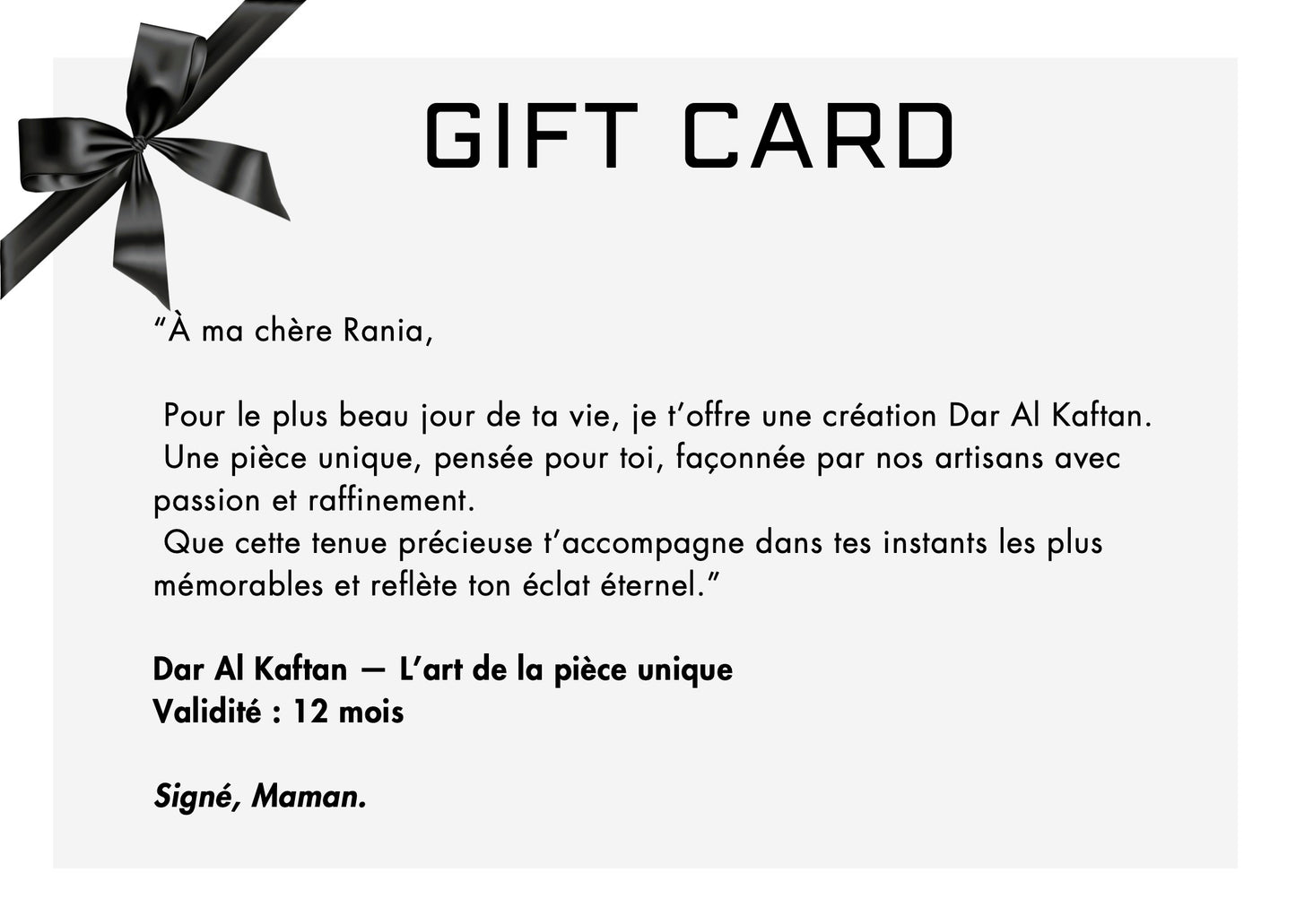 Give an exceptional gift with Dar Al Kaftan gift cards